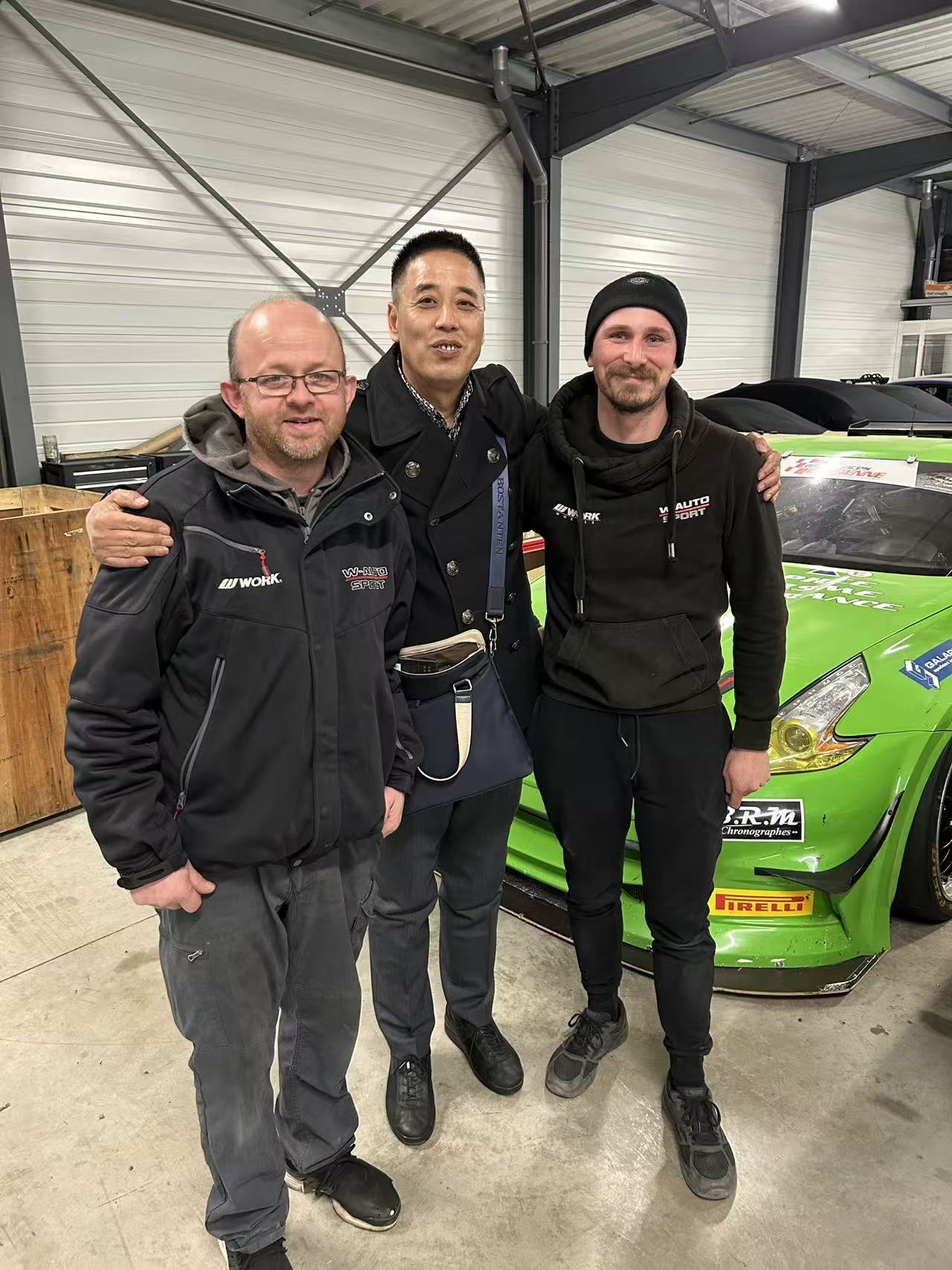 Customer visit at racing workshop