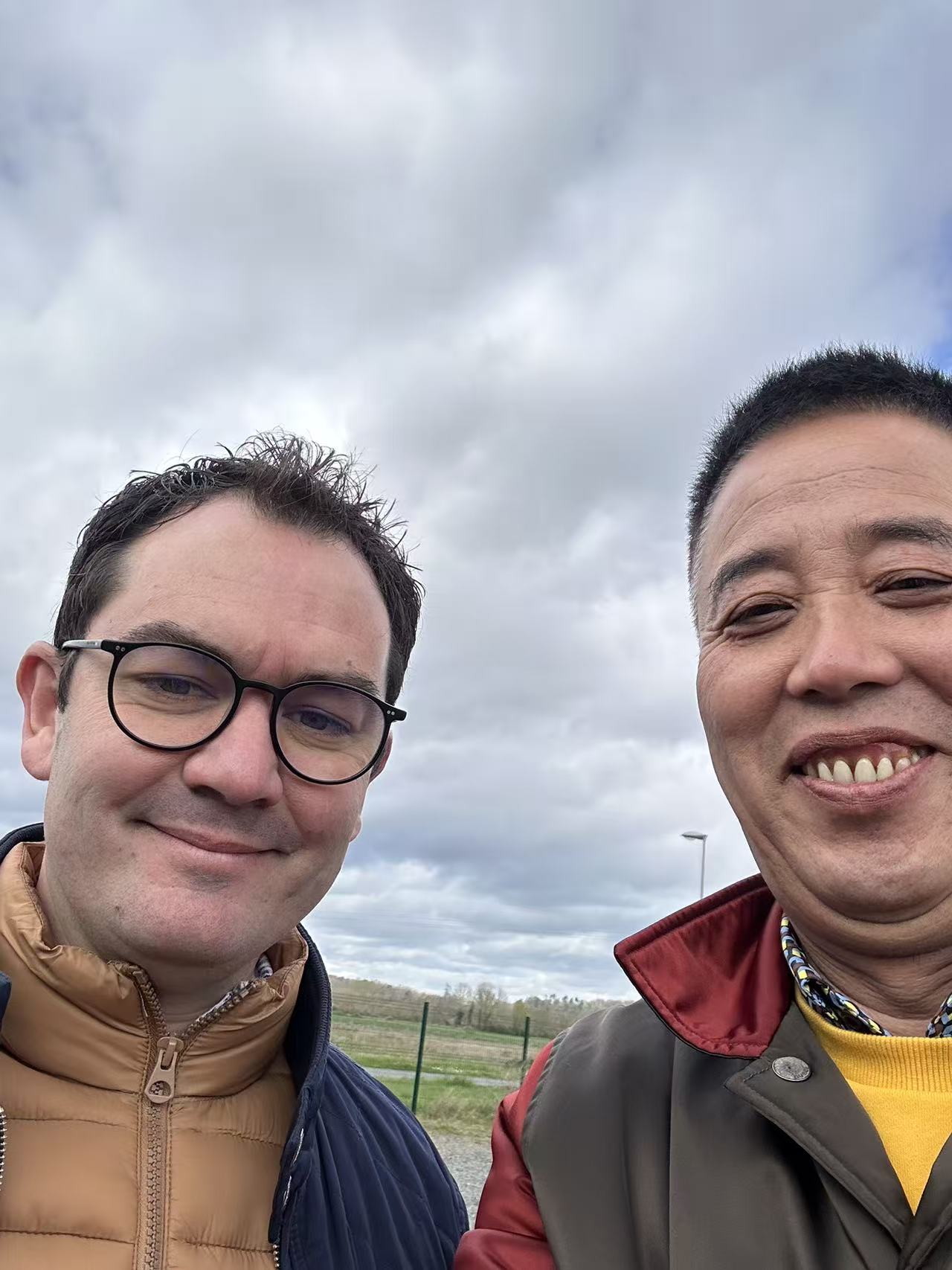 Outdoor meeting with international partner