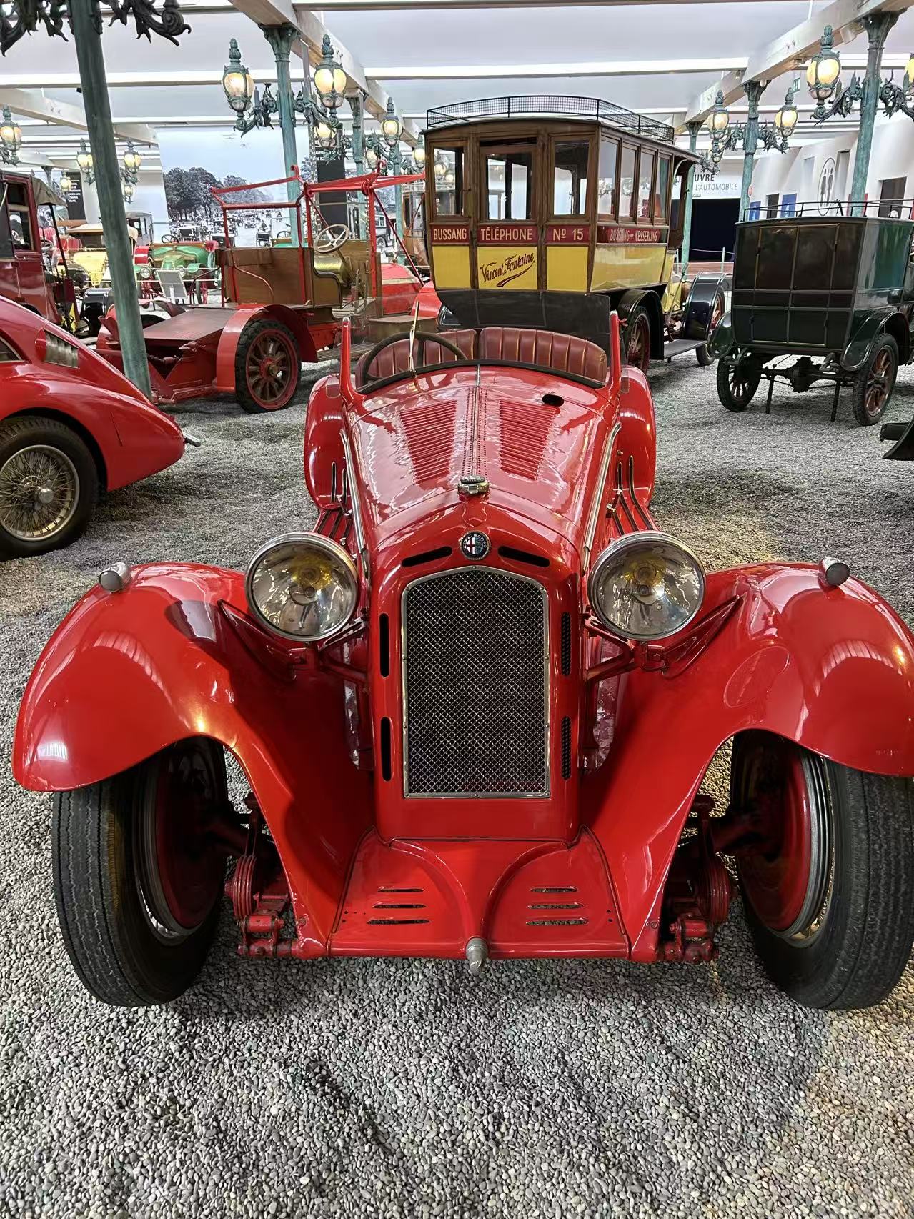 Vintage sports car at automotive museum